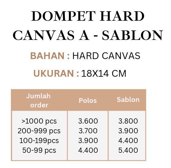 DOMPET HARD CANVAS A SABLON - Image 7