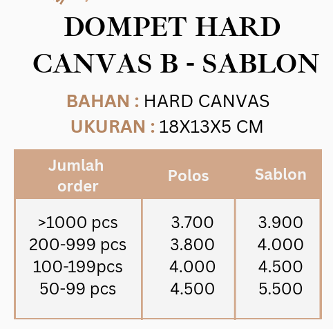 DOMPET HARD CANVAS B SABLON - Image 8